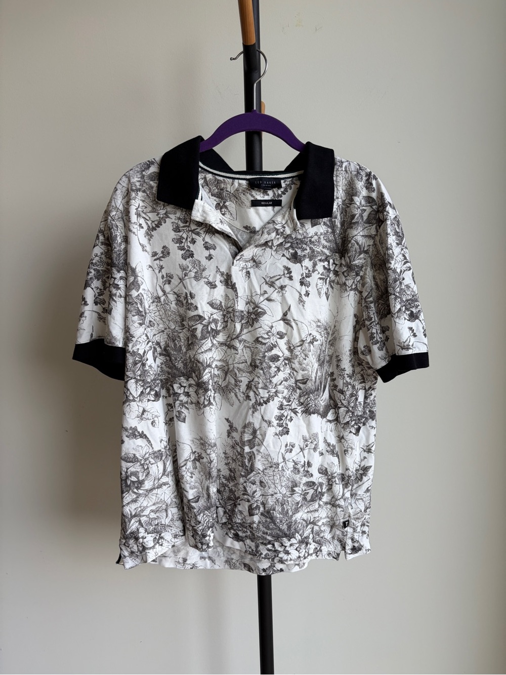 Ted Baker Black & White Floral Polo